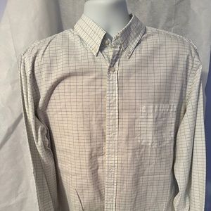Men's J Crew Button Down White/Yellow Tailored Fit, XL